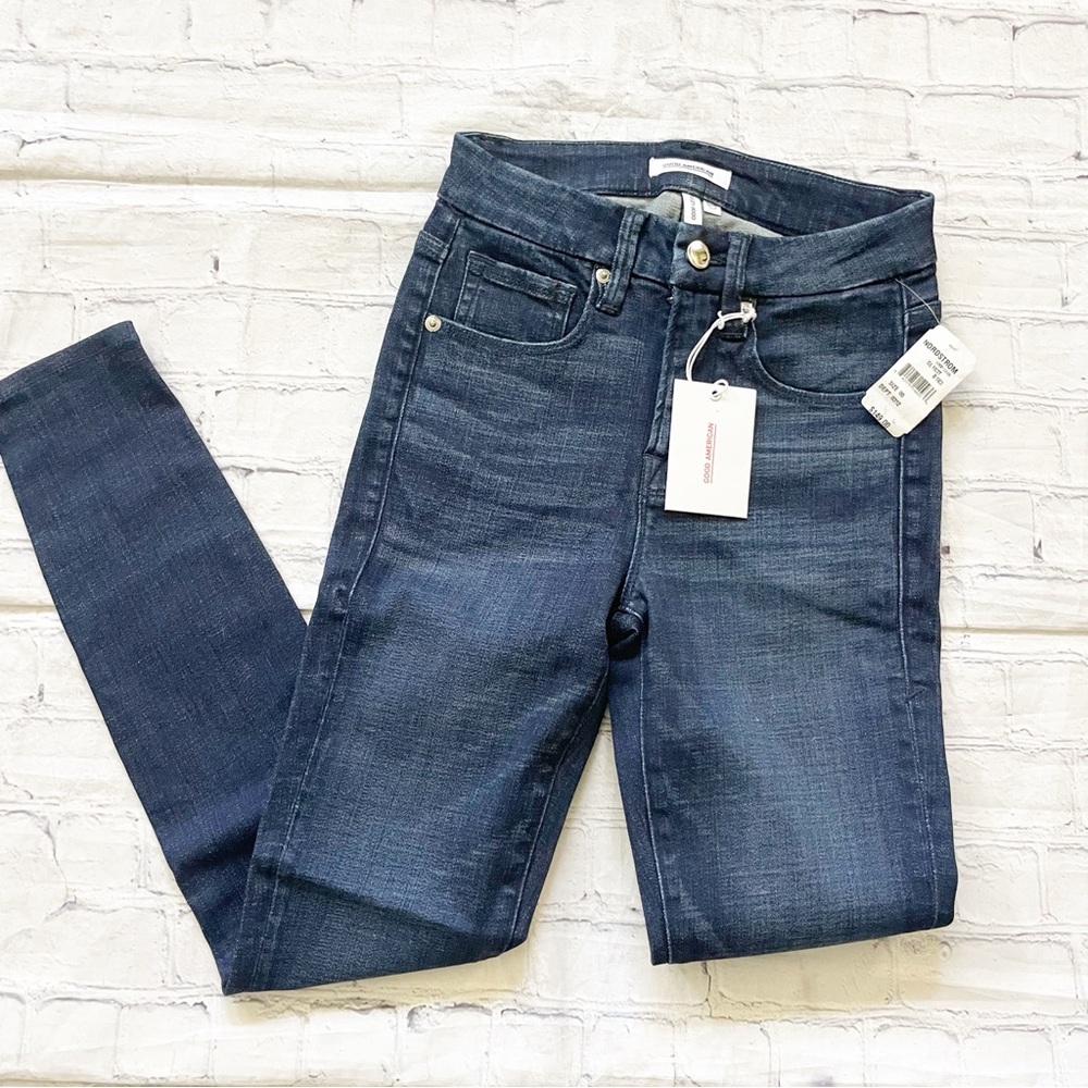Good American Dark Wash Good Legs Skinny Jeans